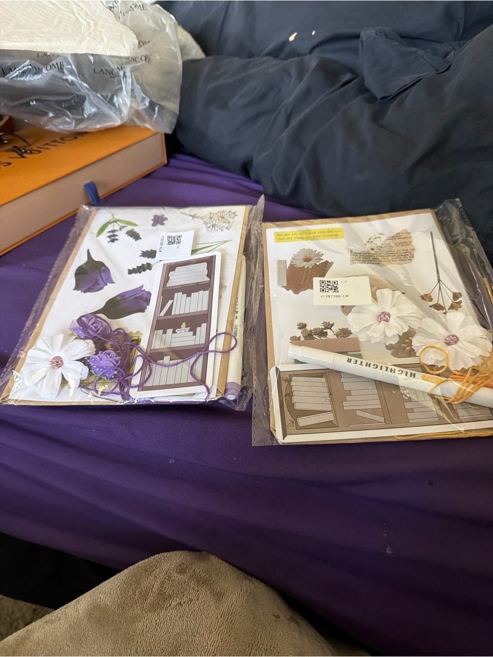 Unbranded Purple Floral Wall Decal Set for Home Office Book cover art set